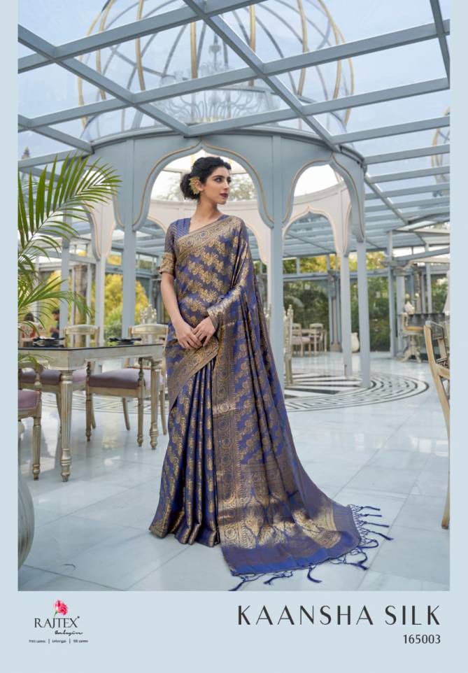 Rajtex Kaansha Latest Fancy  Designer Banarasi silk with soft zari weaving Exclusive Silk Saree Collection